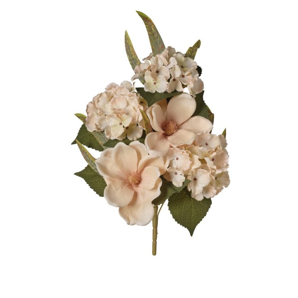 MAZZO FRONT. MAGNOLIE ORTENSIE X5 CM.43 BEIGE